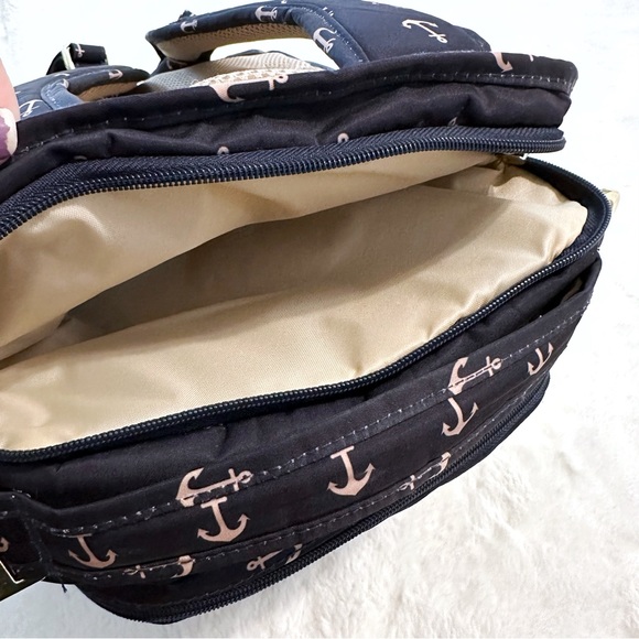 JuJuBee Legacy Nautical Backpack Diaper bag the Admiral anchors navy like new - Picture 7 of 9